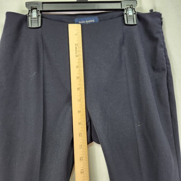 Piazza Sempione Wool Dress Pant Size IT 40 Navy Blue Wide Leg Made in Italy - Picture 4 of 12